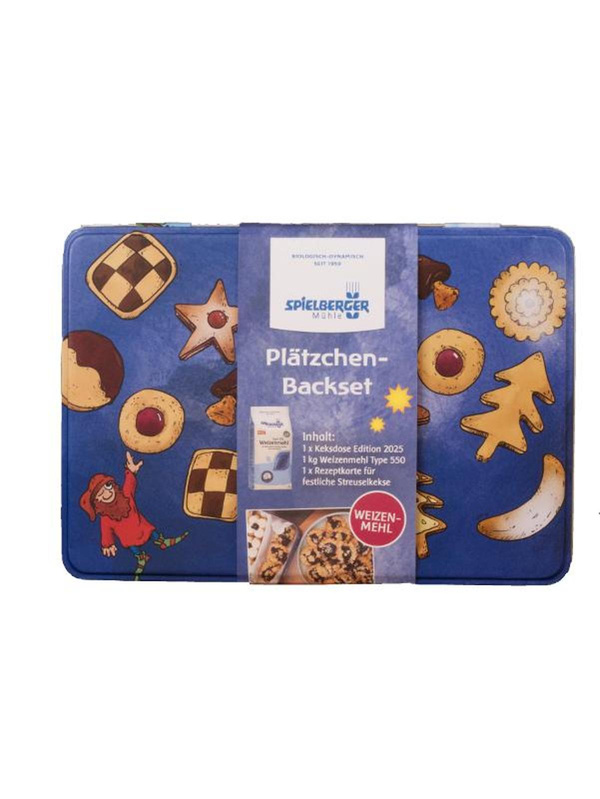 Produktfoto zu Plätzchen-Backset Keksdose mit Weizenmehl 550
